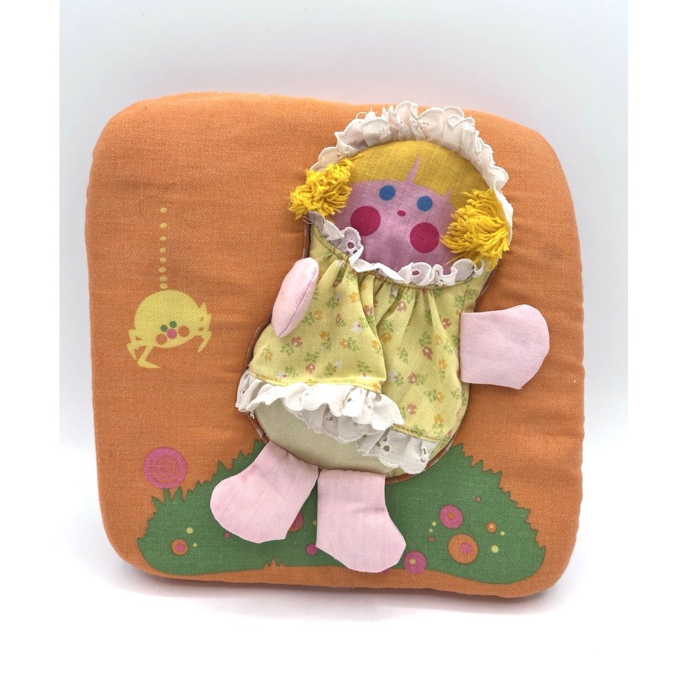 1977 Fisher Price #447 Little Miss Muffet Doll with Squeaker & Molded Pillow